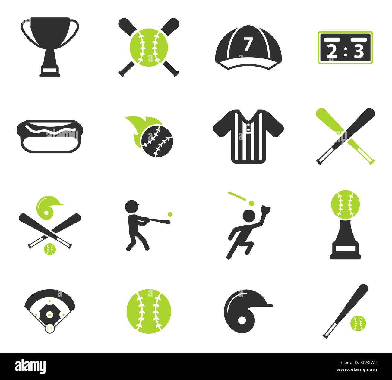 Baseball simply icons Stock Photo - Alamy