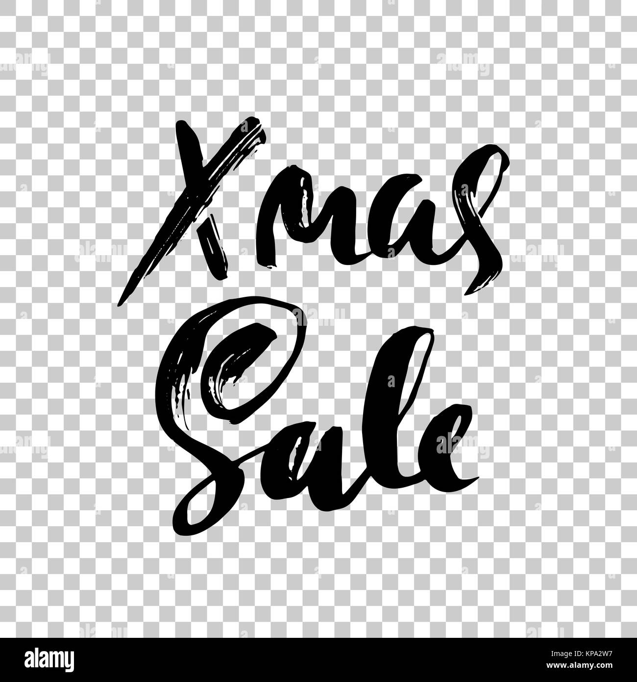 Christmas sale. Modern dry brush lettering. Handwritten calligraphy poster. Vector illustration. Stock Vector