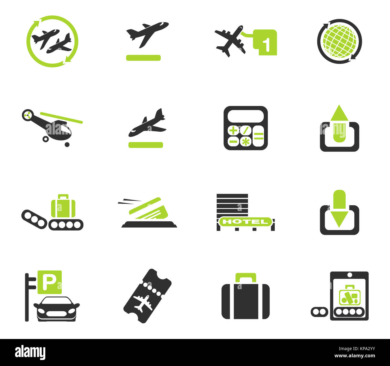 Airport icons Stock Photo