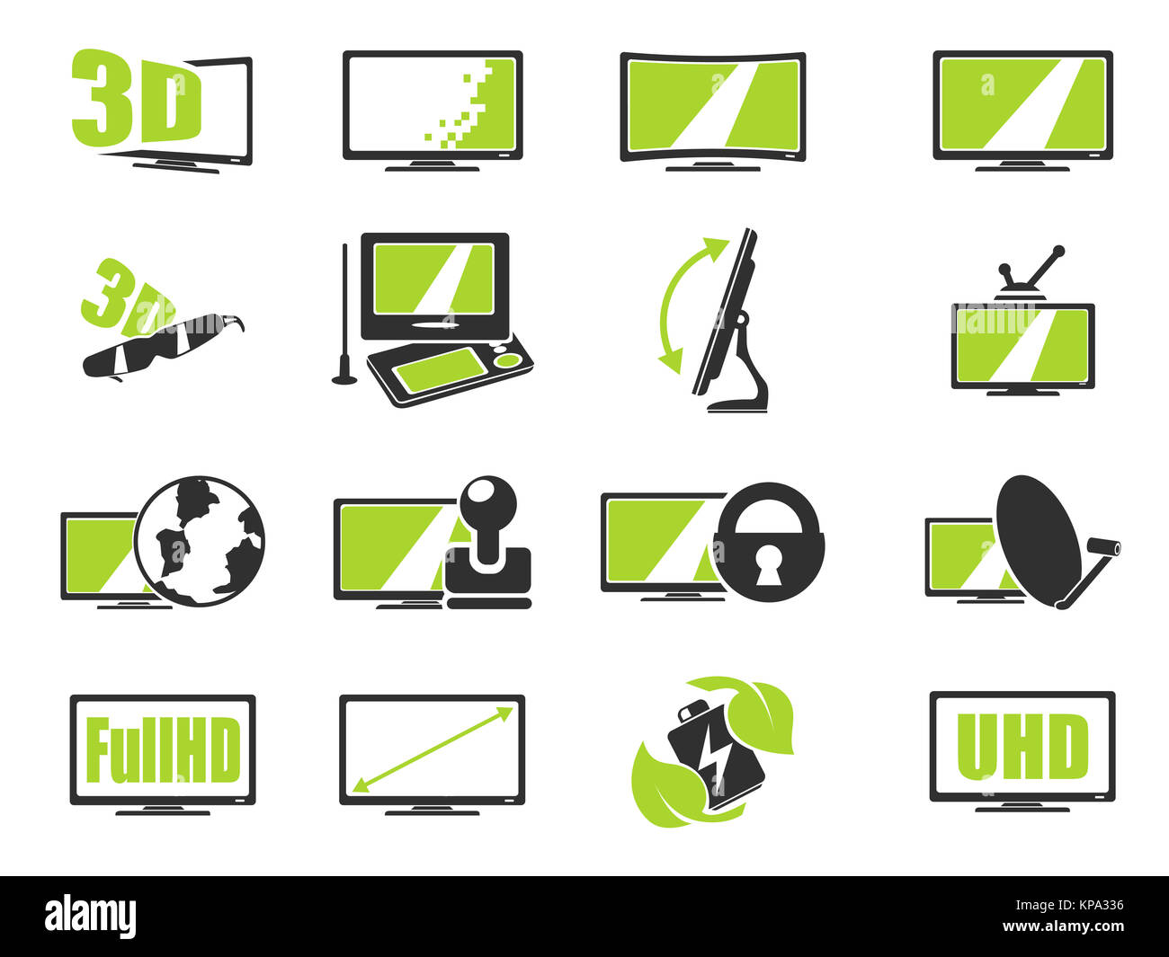 Vector TV features and specifications Stock Photo - Alamy