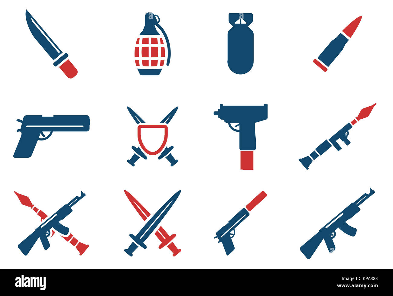 Weapon simply icons Stock Photo - Alamy