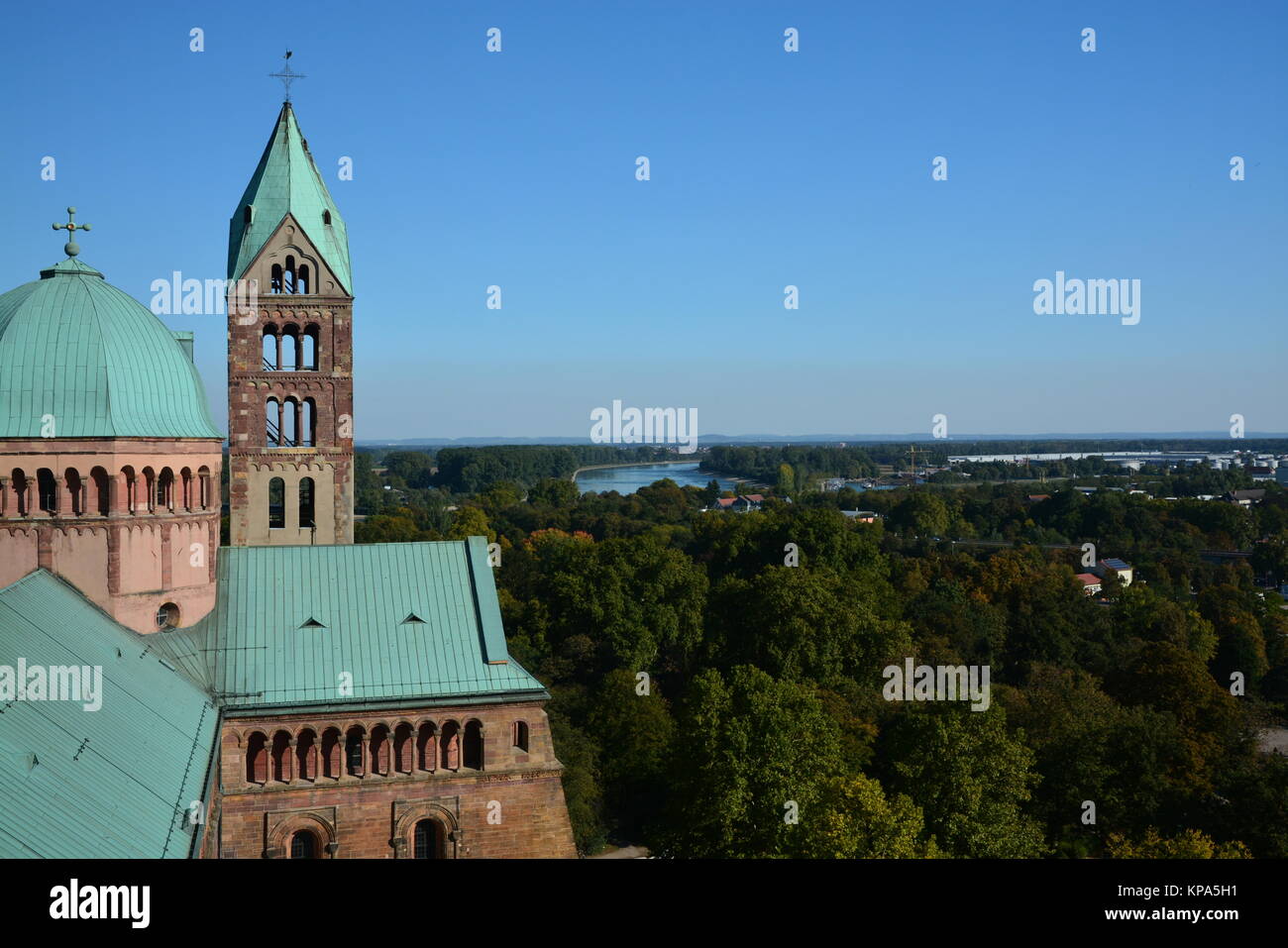 view from the observation deck of the speyer cathedral Stock Photo