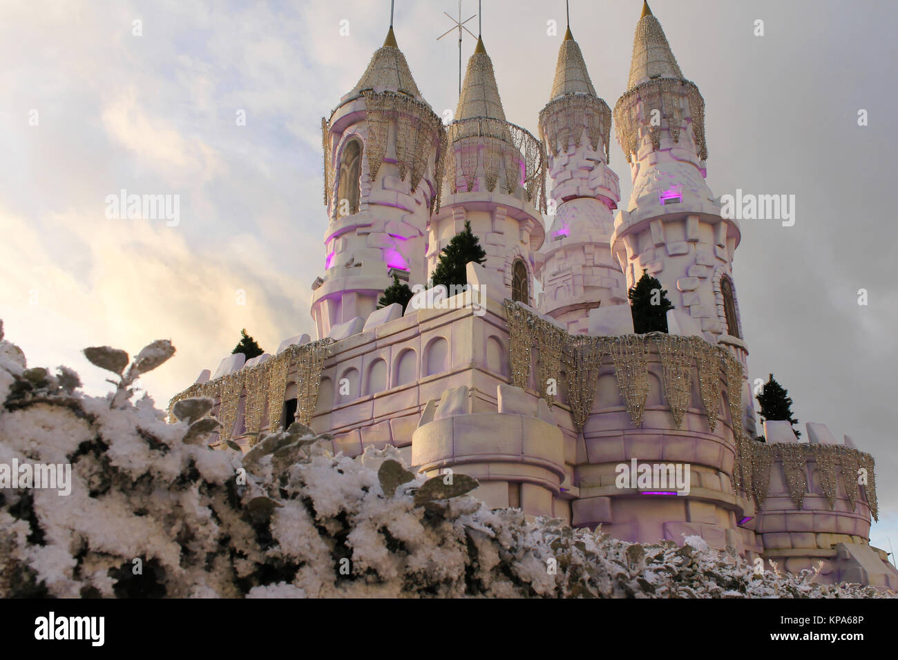 Christmas decoration in shopping centre, Bristol, England - December 20, 2014: Winter wonderland at The Mall Cribbs Causeway shopping center. Stock Photo