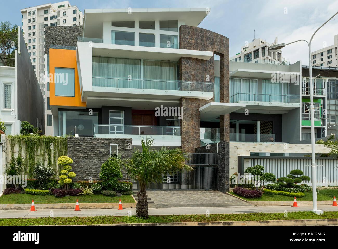 Luxury villas in the new part of Jakarta surrounded by beautiful