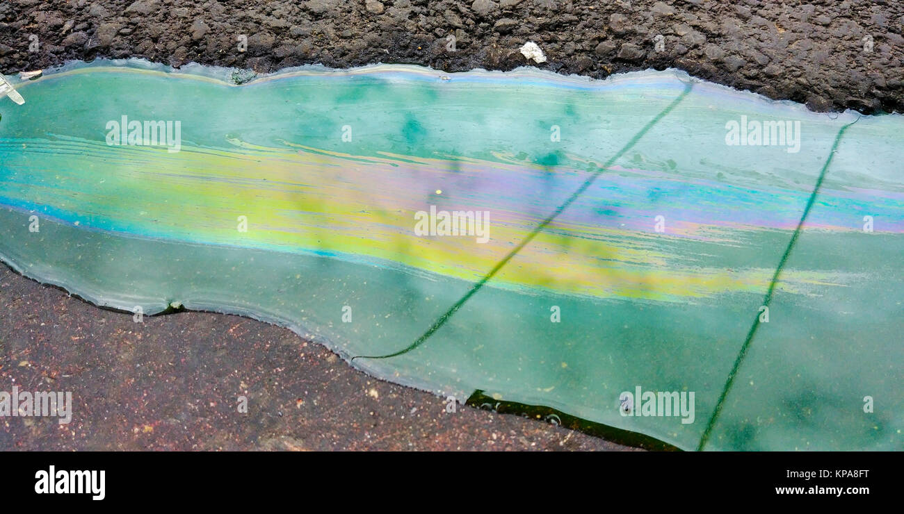 Oil Spill On Asphalt High Resolution Stock Photography and Images - Alamy