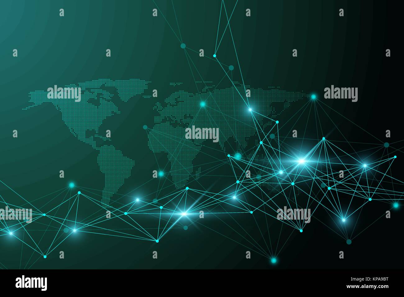 Virtual Graphic Background Communication with Dotted World Map ...