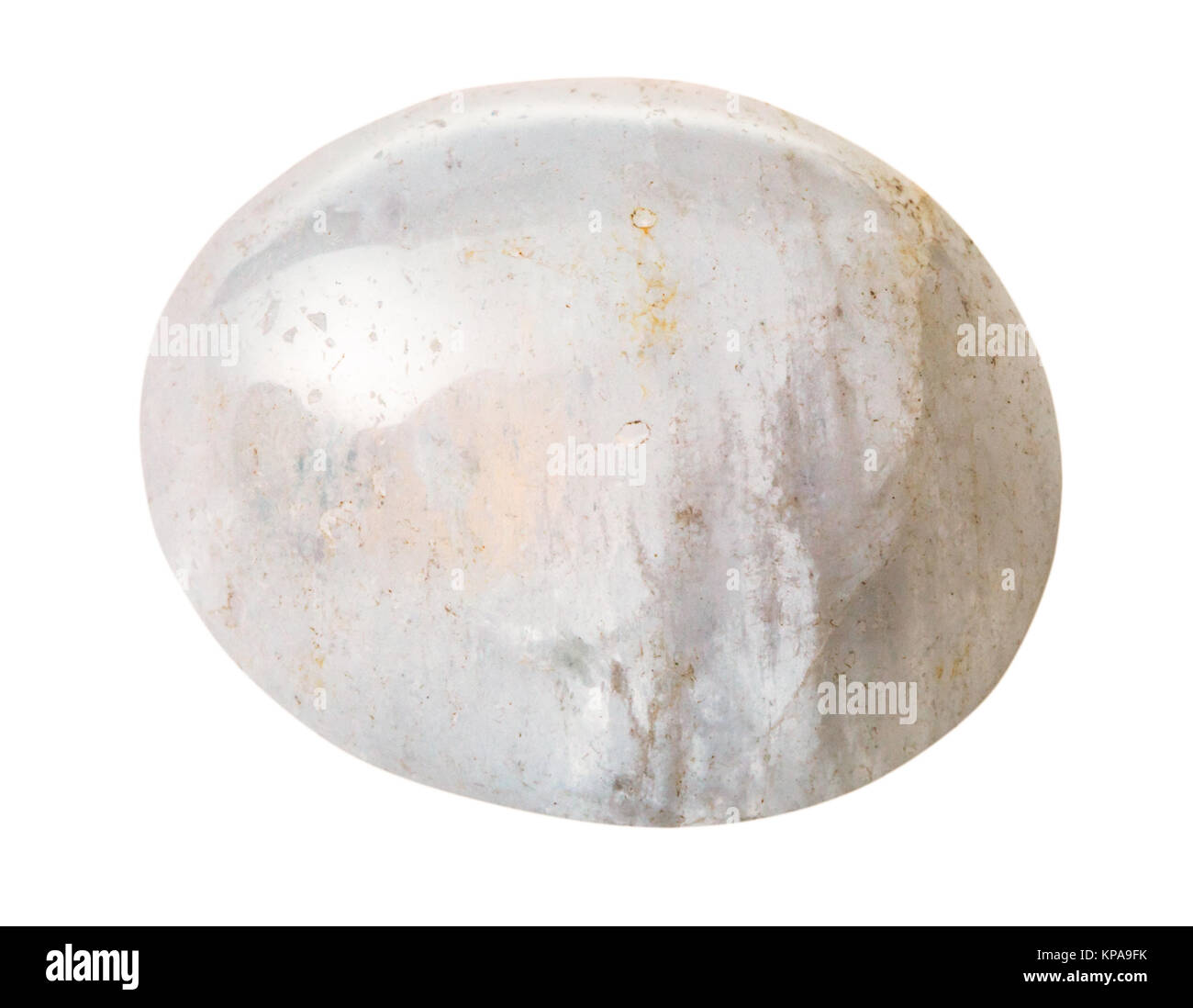 tumbled White Agate gem stone isolated Stock Photo