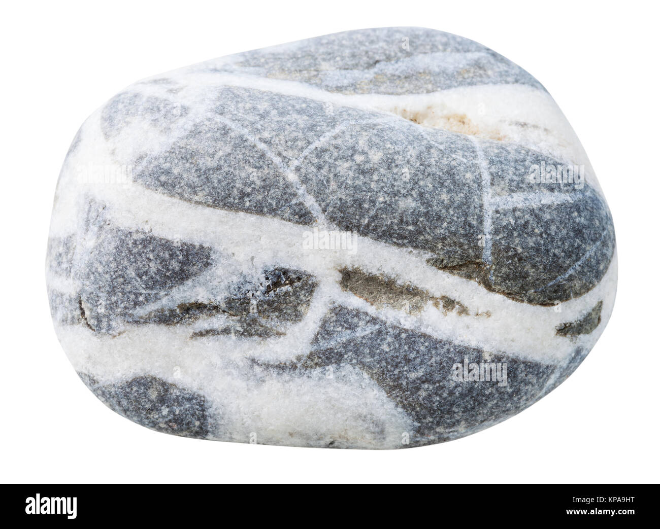 pebble from gneiss rock natural mineral stone Stock Photo