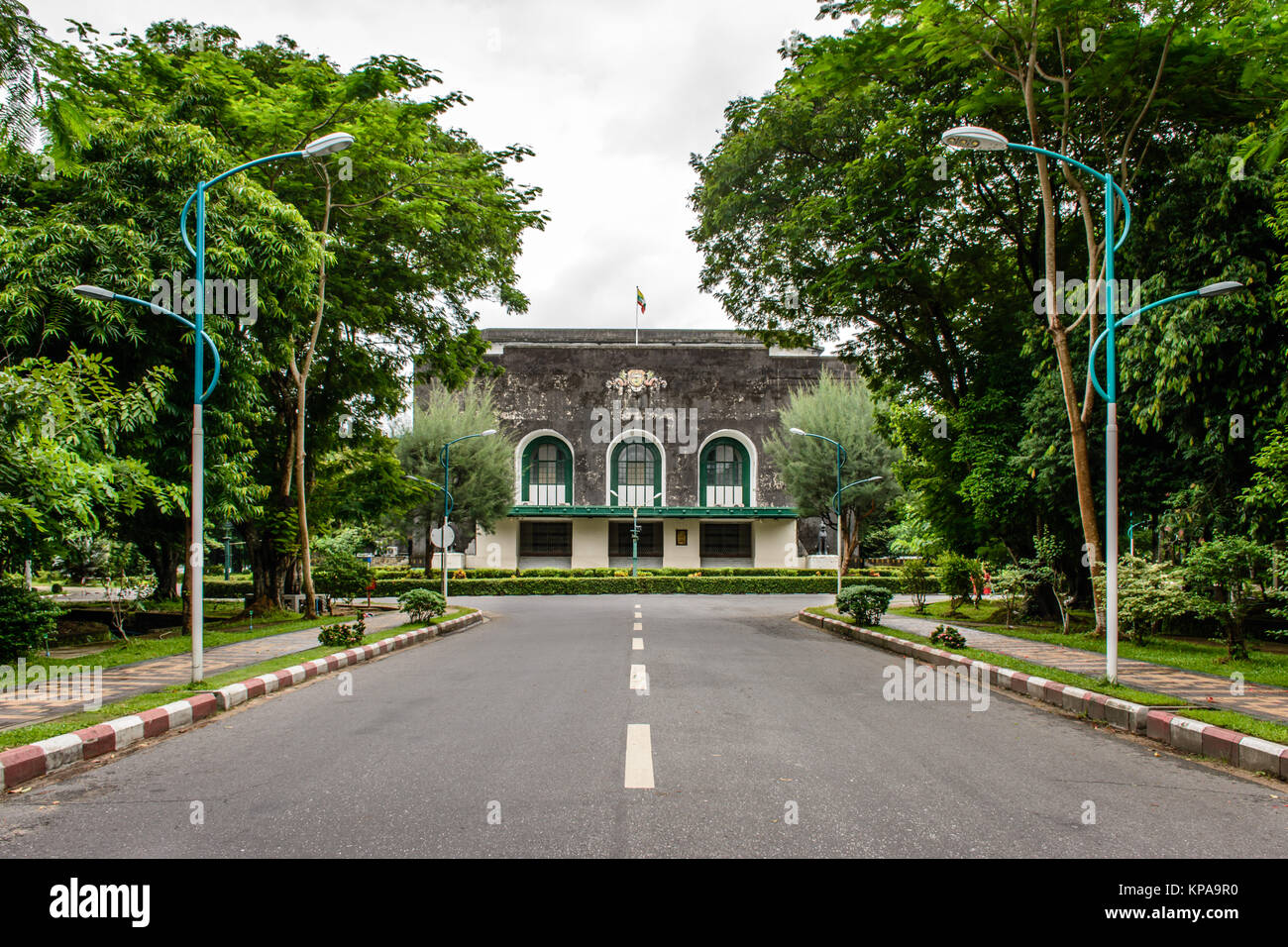 Convocation Hall in Yangon University, Myanmar, June-2017 Stock Photo