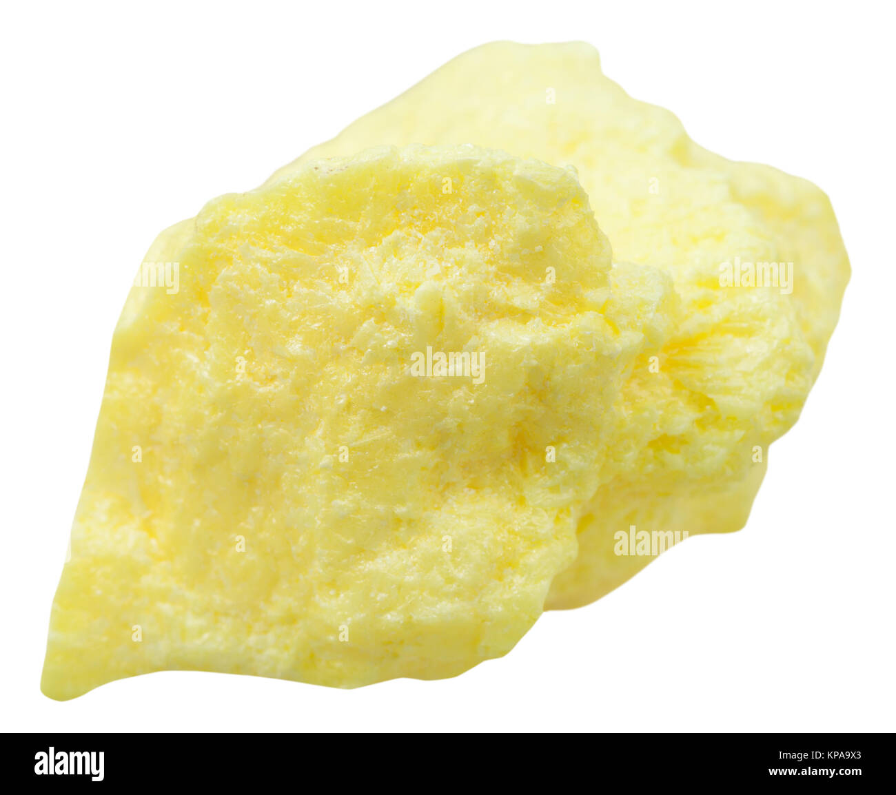 native sulfur mineral stone isolated on white Stock Photo