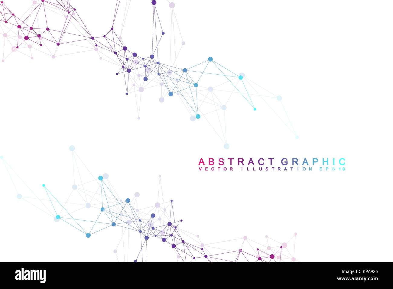 Futuristic background communication, globalization. Lines and dots connected to Science fiction scene. Modern vector template for your design Stock Vector