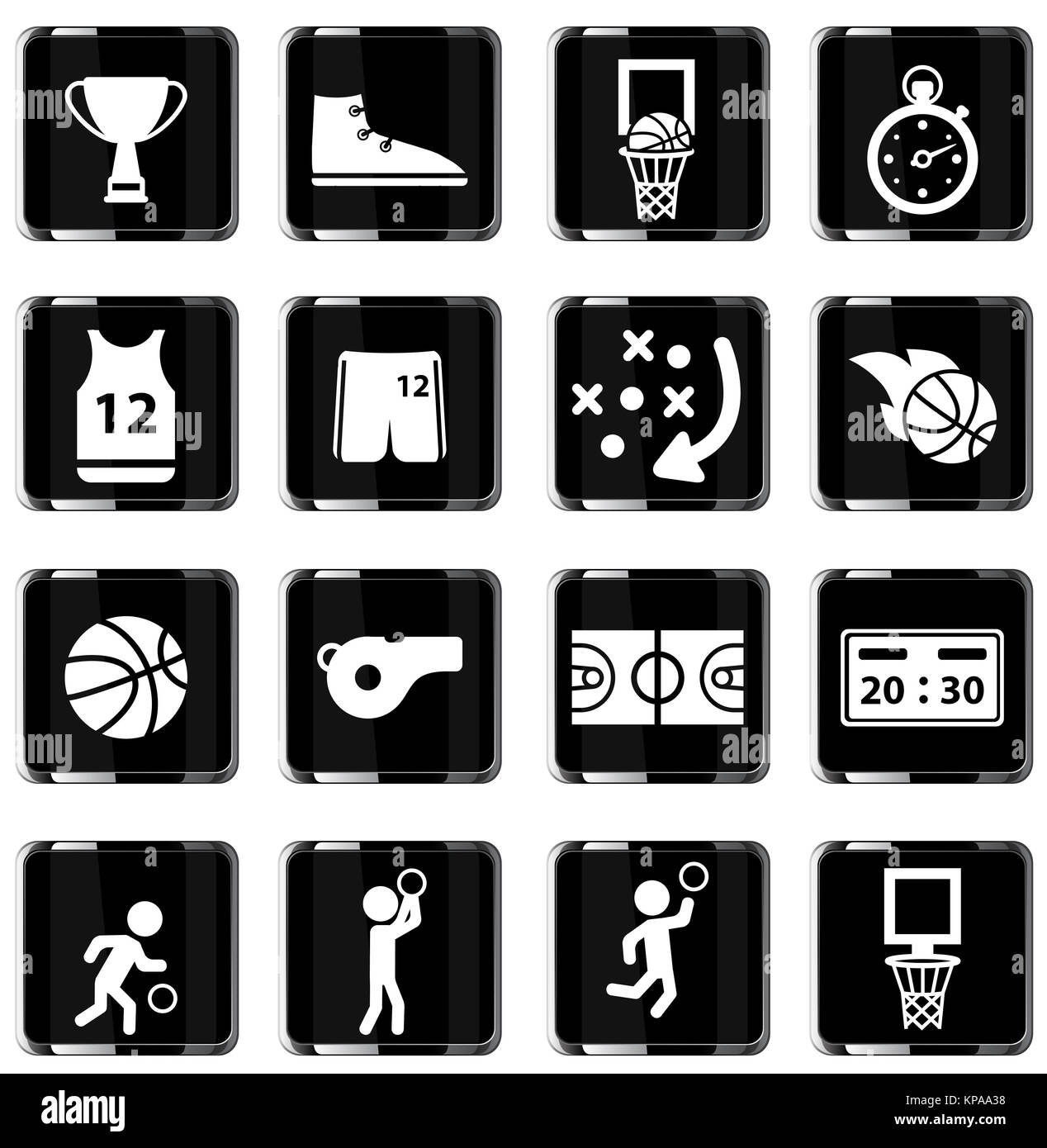Basketball simply icons Stock Photo - Alamy