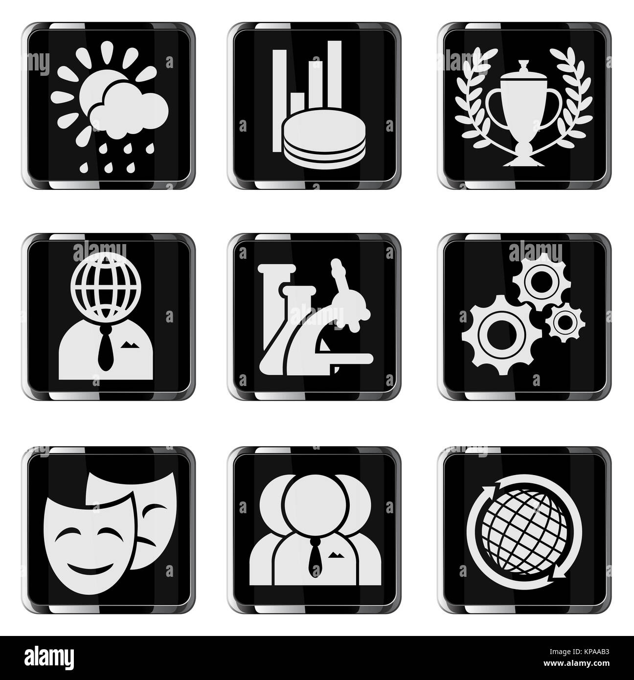 Media vector glossy icon set Stock Photo - Alamy