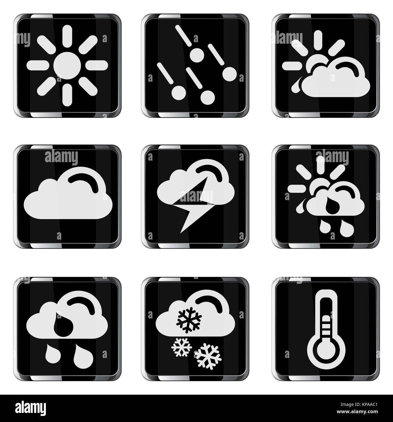Weather simple vector icons Stock Photo - Alamy