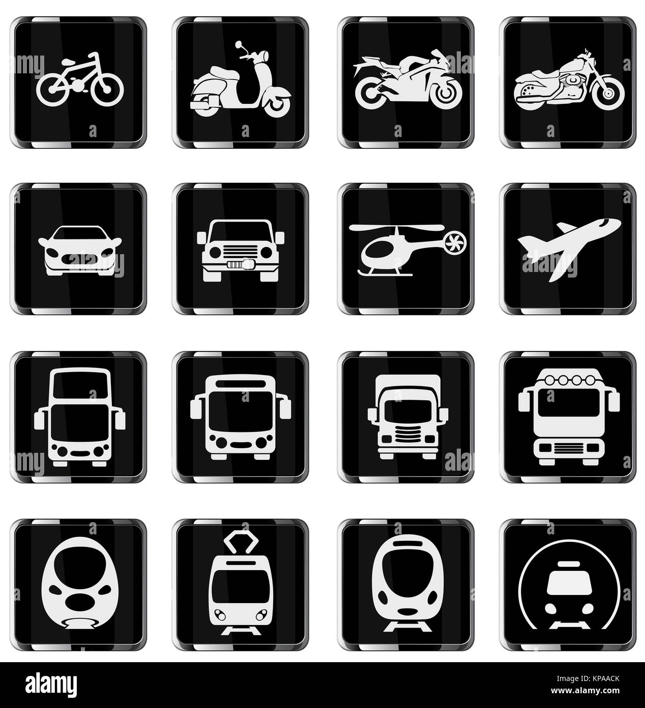 Transport mode icons Stock Photo