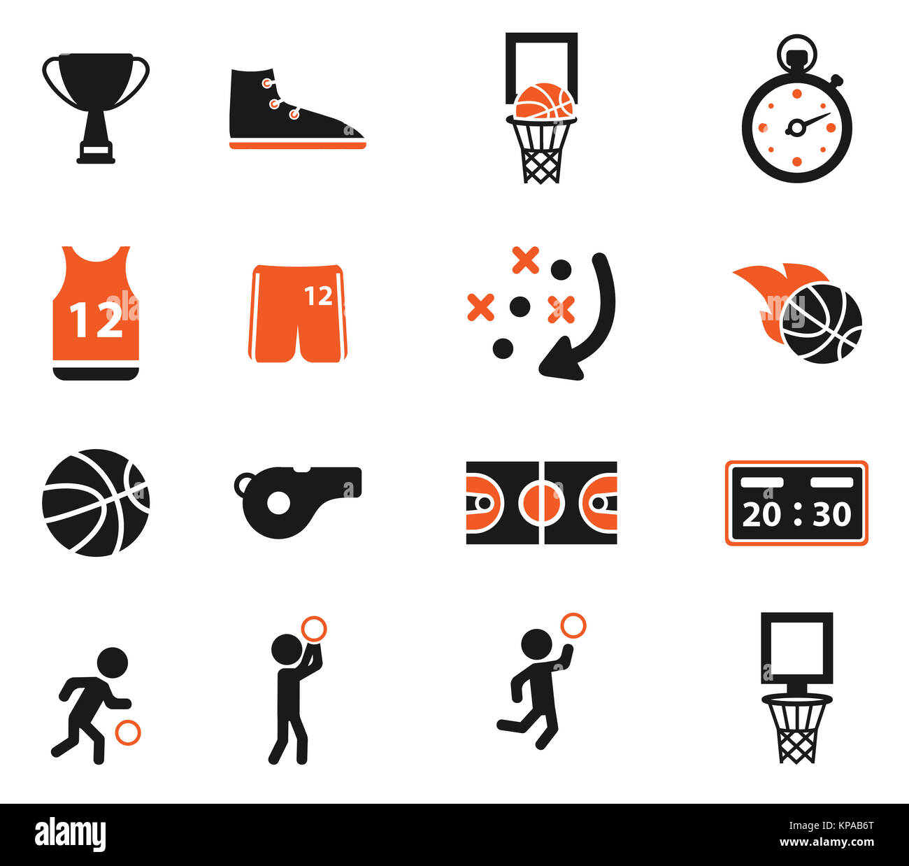 Basketball simply icons Stock Photo - Alamy