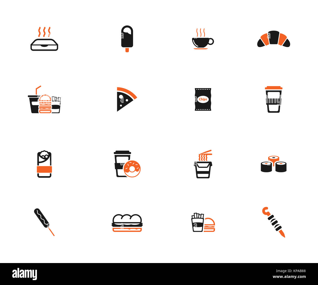 Fast food simply icons Stock Photo - Alamy