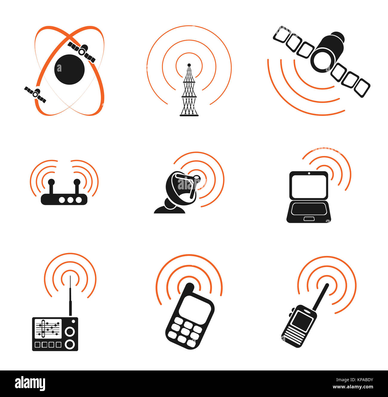 Radio signal simple vector icons Stock Photo - Alamy