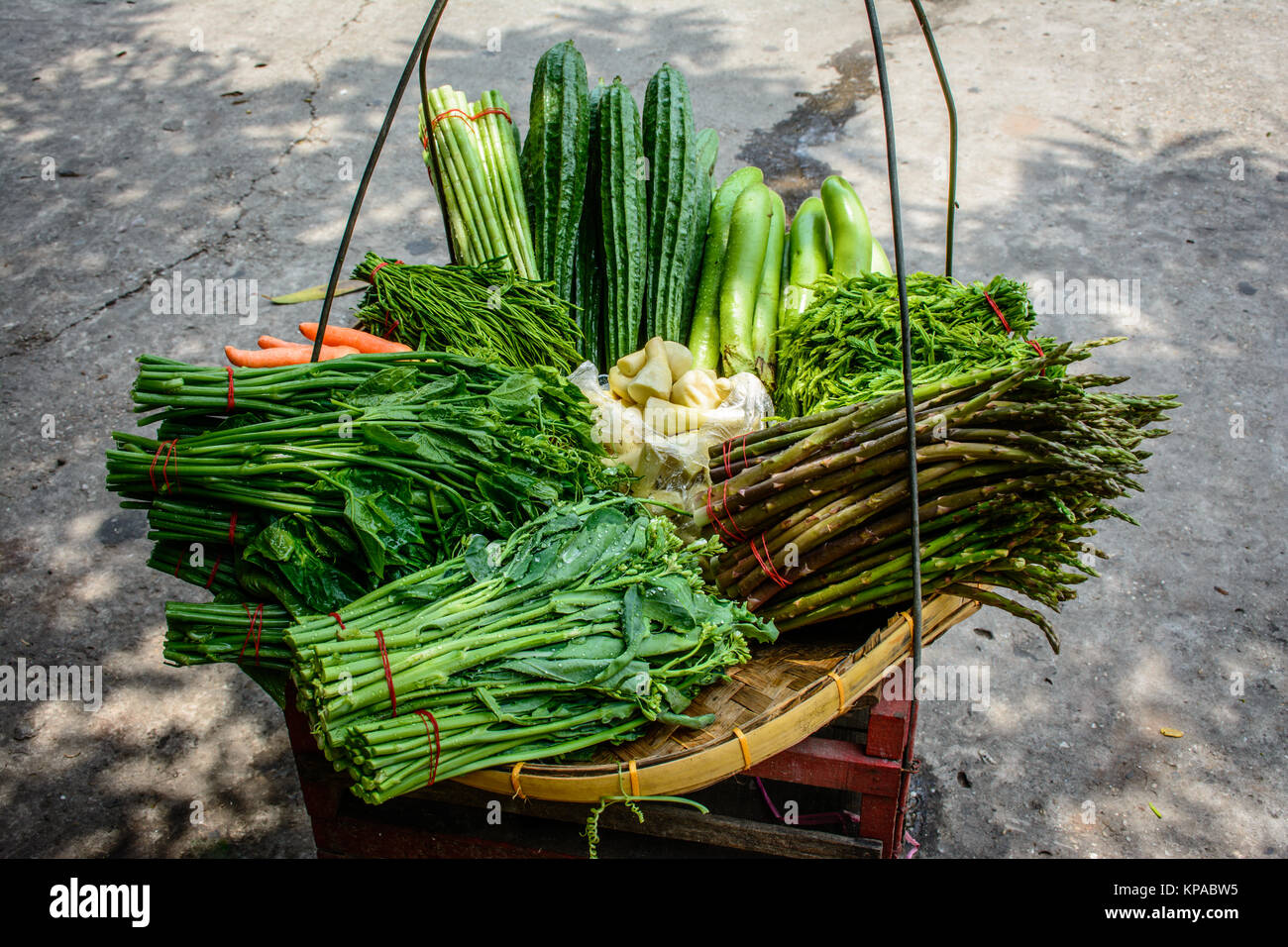 fresh vegetables in the tray Stock Photo