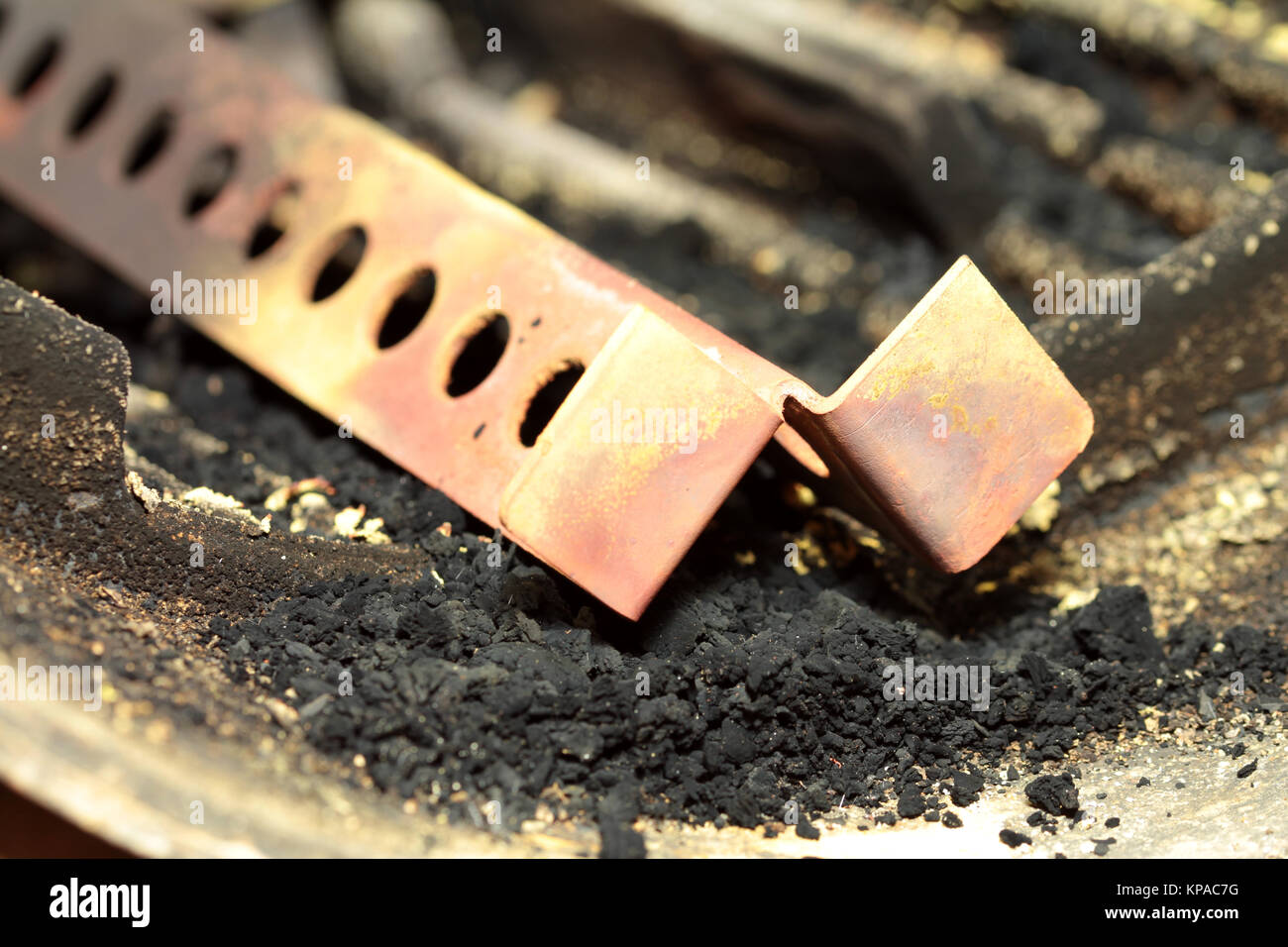 Ã–lheizanlage Brennraum und Ã–leinspritzdÃ¼se Stock Photo