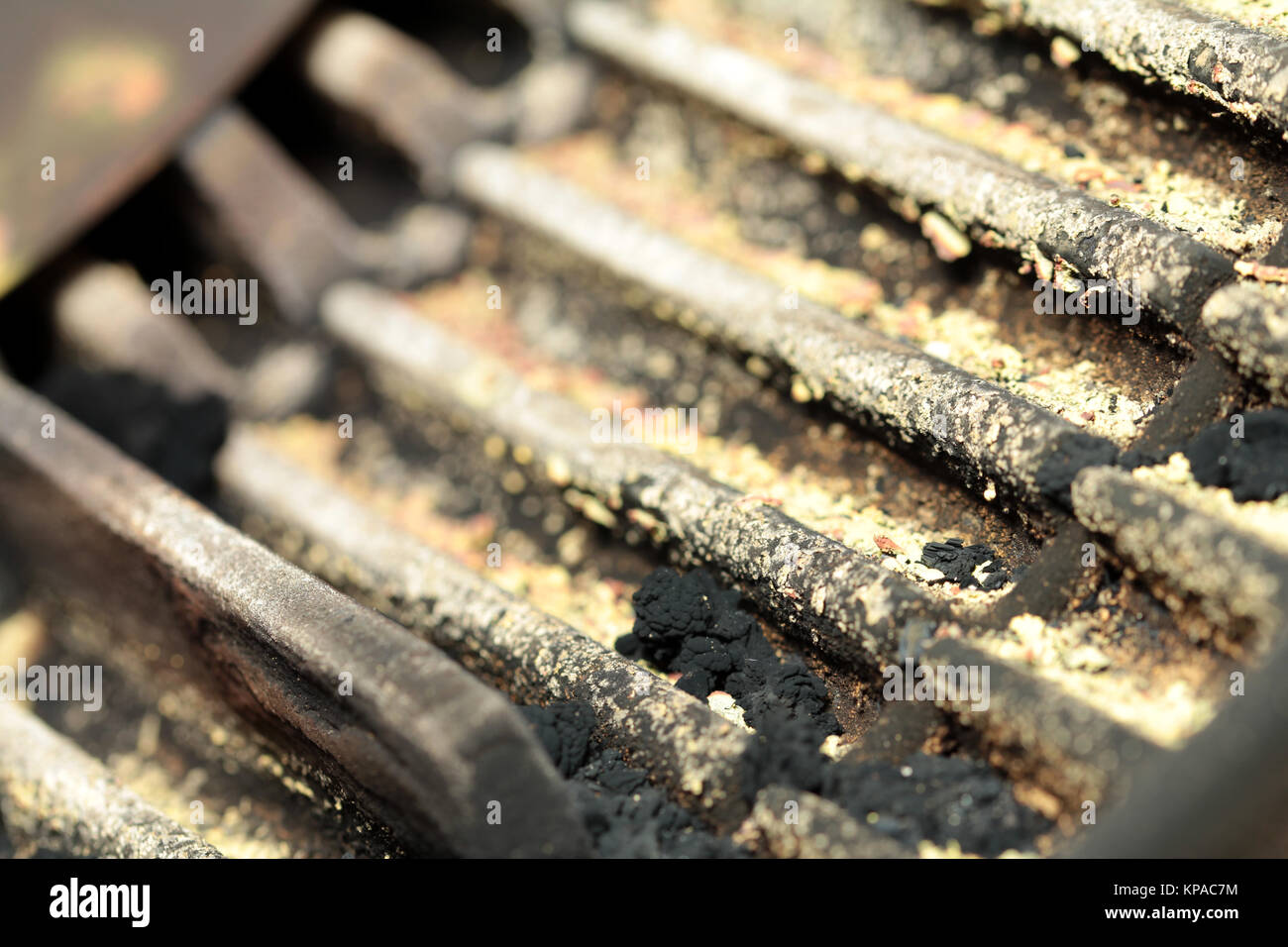 Oil heating system combustion chamber and oil injection nozzle Stock Photo