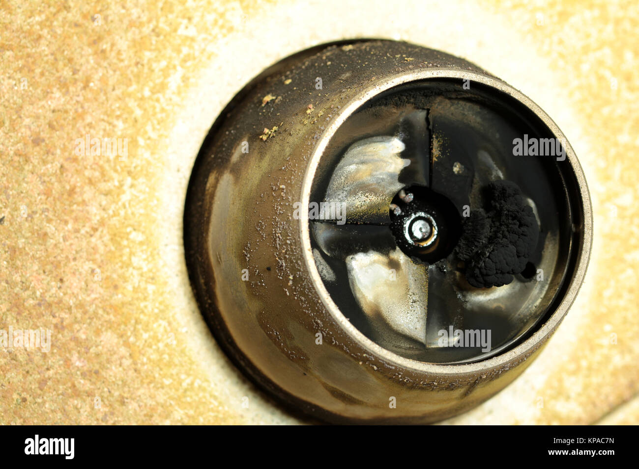 Oil heating system combustion chamber and oil injection nozzle Stock Photo
