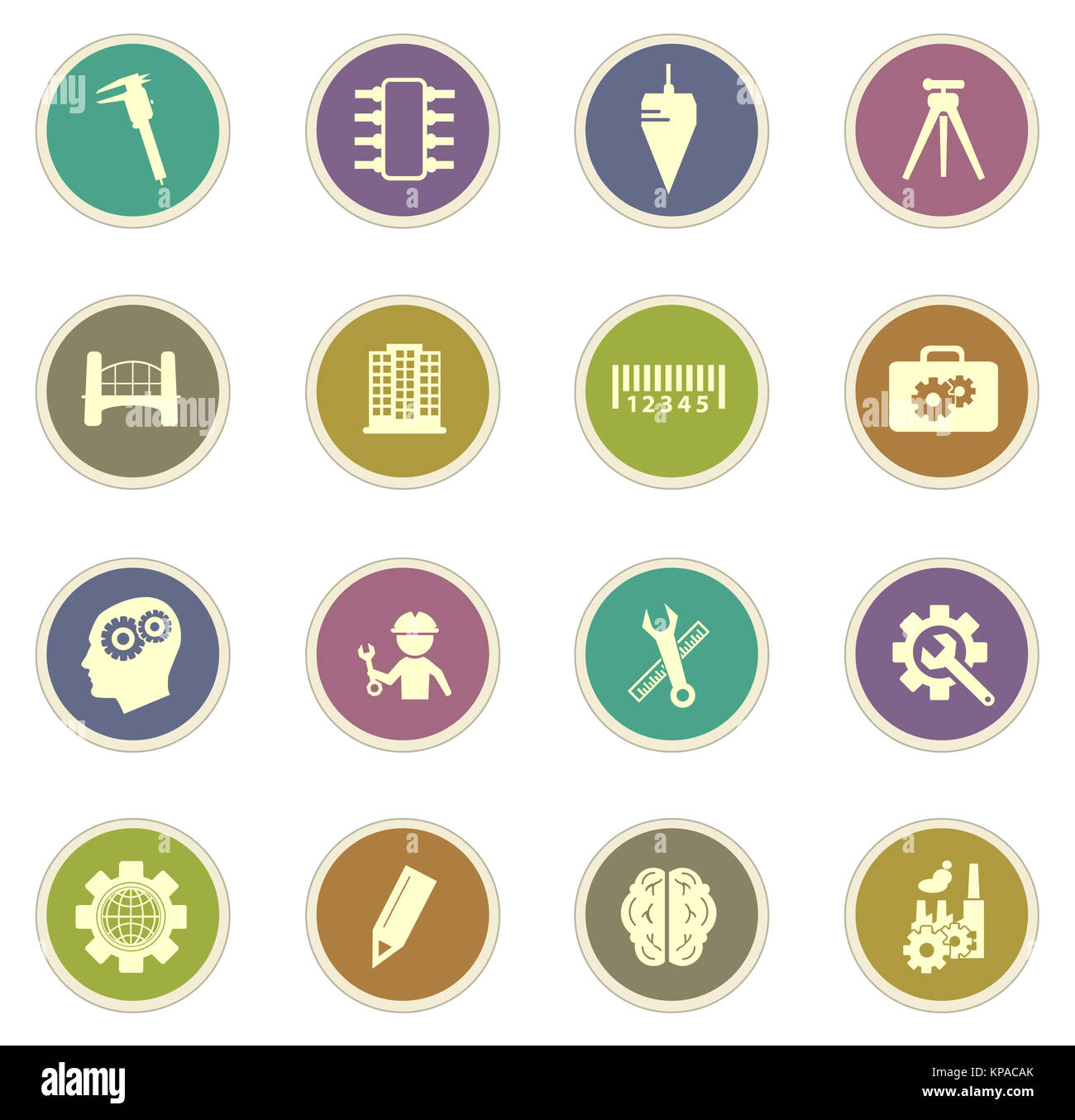 Engineering icons set Stock Photo - Alamy