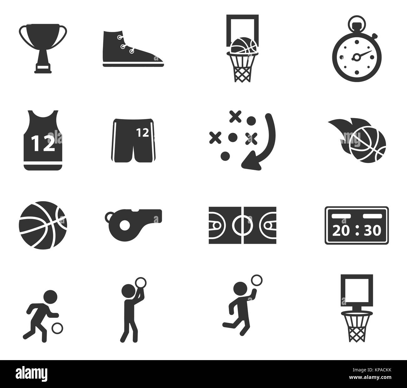 Basketball simply icons Stock Photo - Alamy