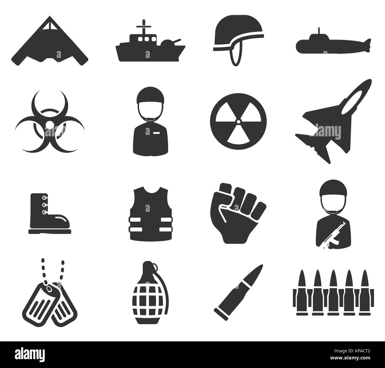Military simply icons Stock Photo