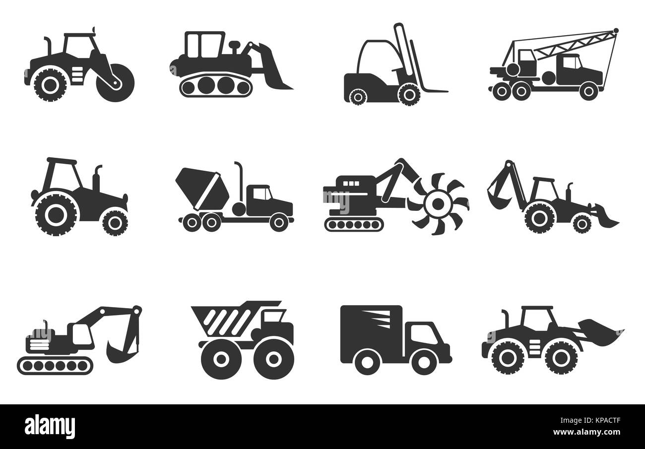Symbols of Construction Machines Stock Photo