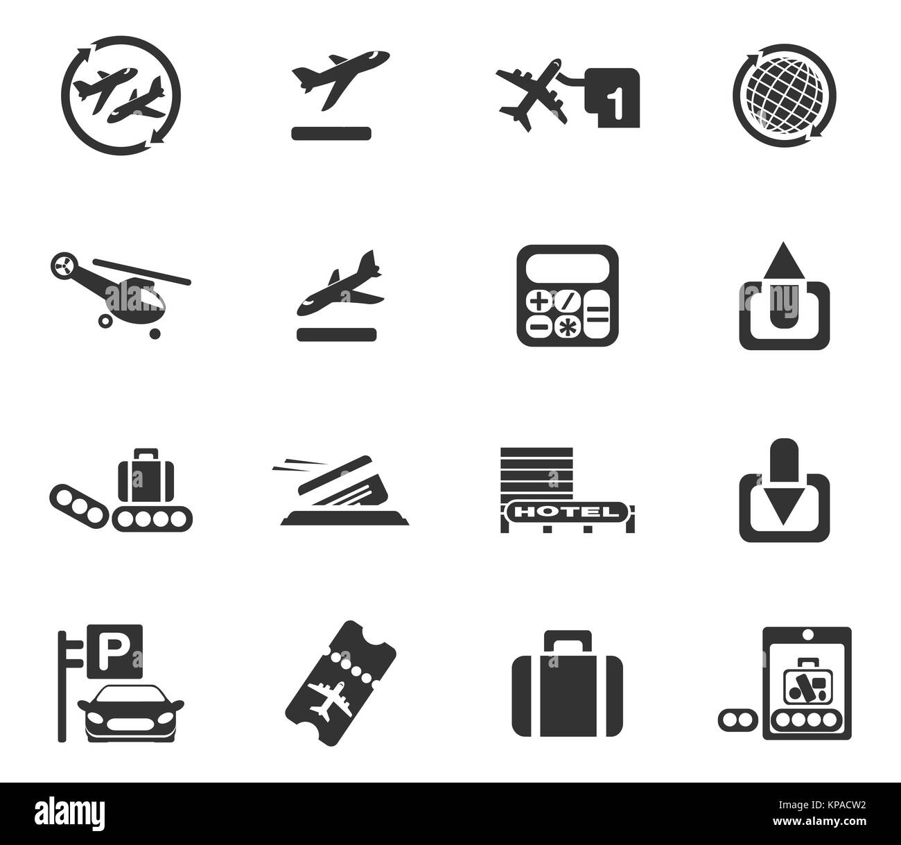 Airport icons Stock Photo