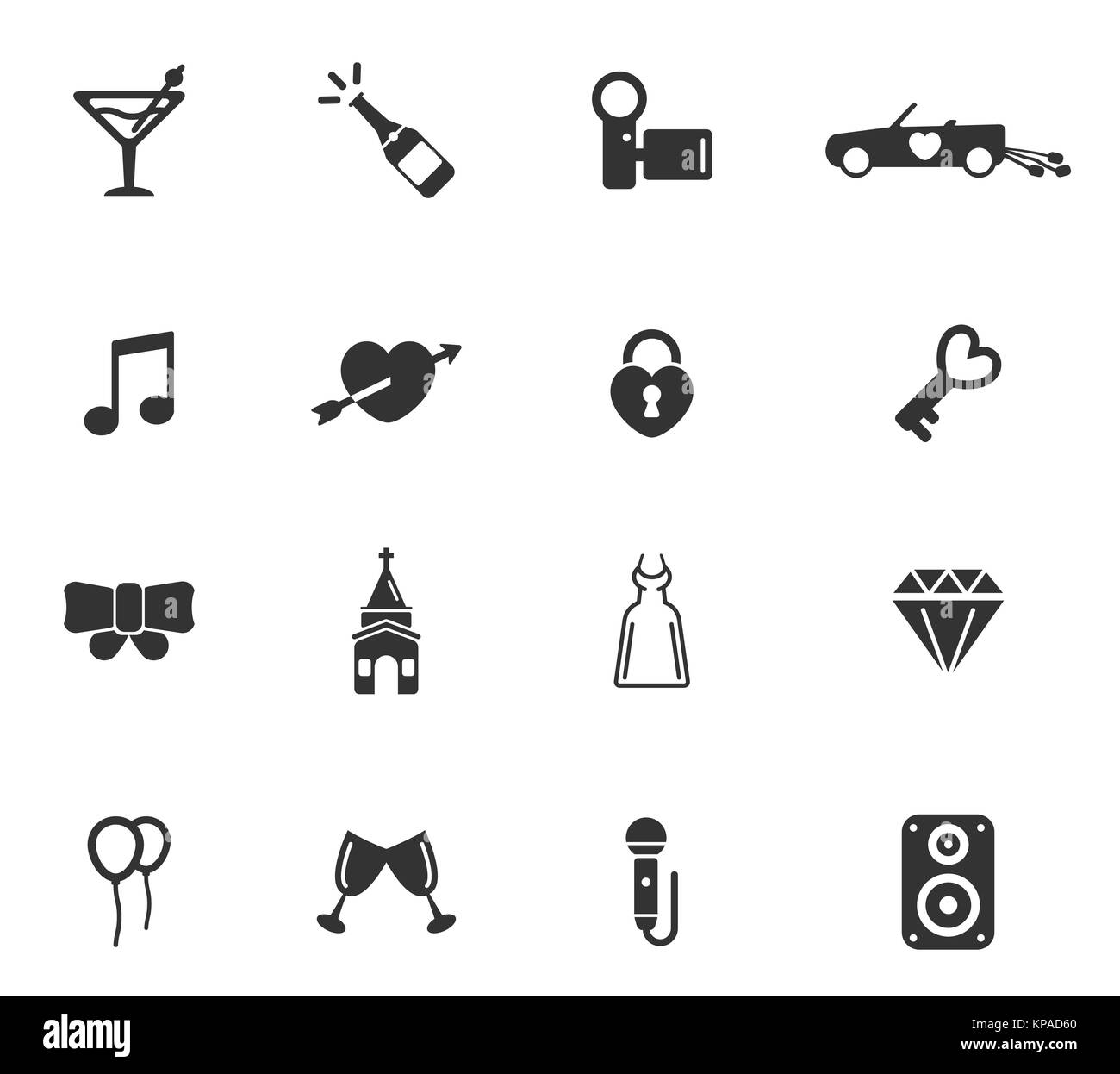 Wedding simply icons Stock Photo - Alamy