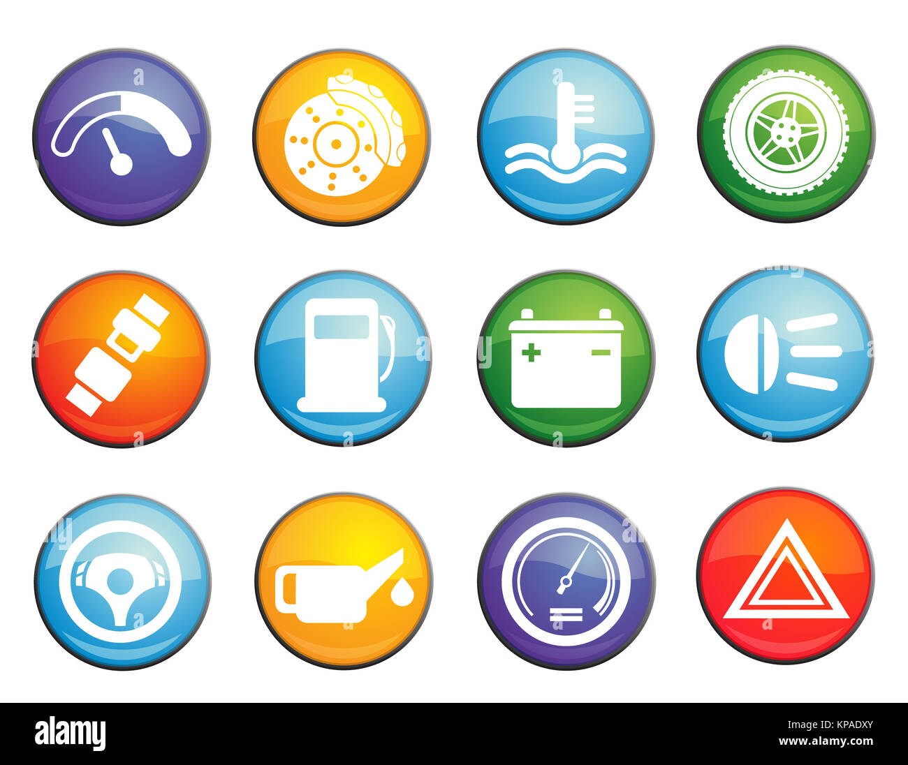 Car Interface Icons Set Stock Photo - Alamy