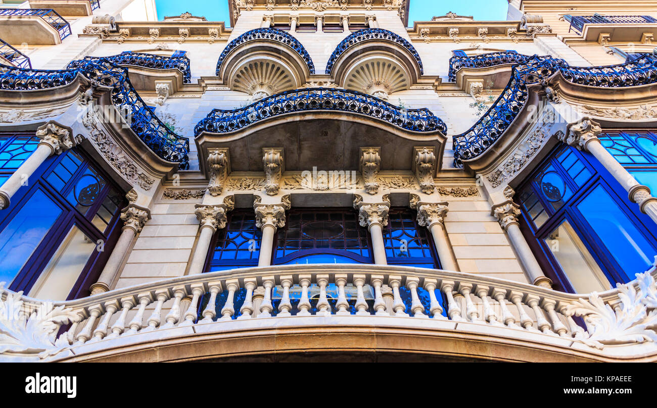 Classic Ornate Blue Trim on Spanish Architecture Stock Photo Alamy