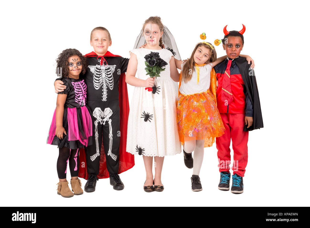 Group of kids in Halloween/Carnaval costumes isolated Stock Photo - Alamy