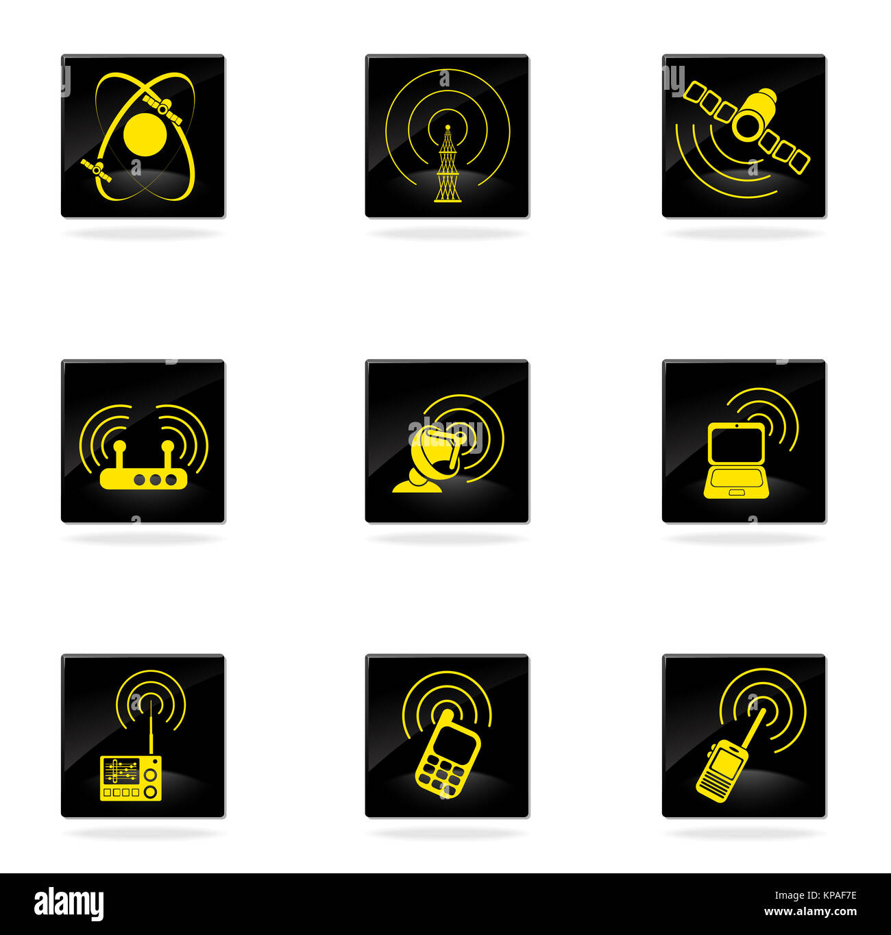 Radio signal simple vector icons Stock Photo - Alamy