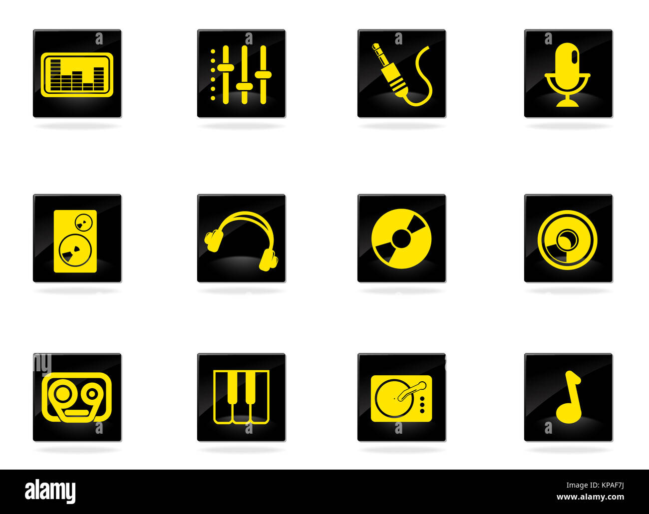 Audio and music simple vector icons Stock Photo - Alamy