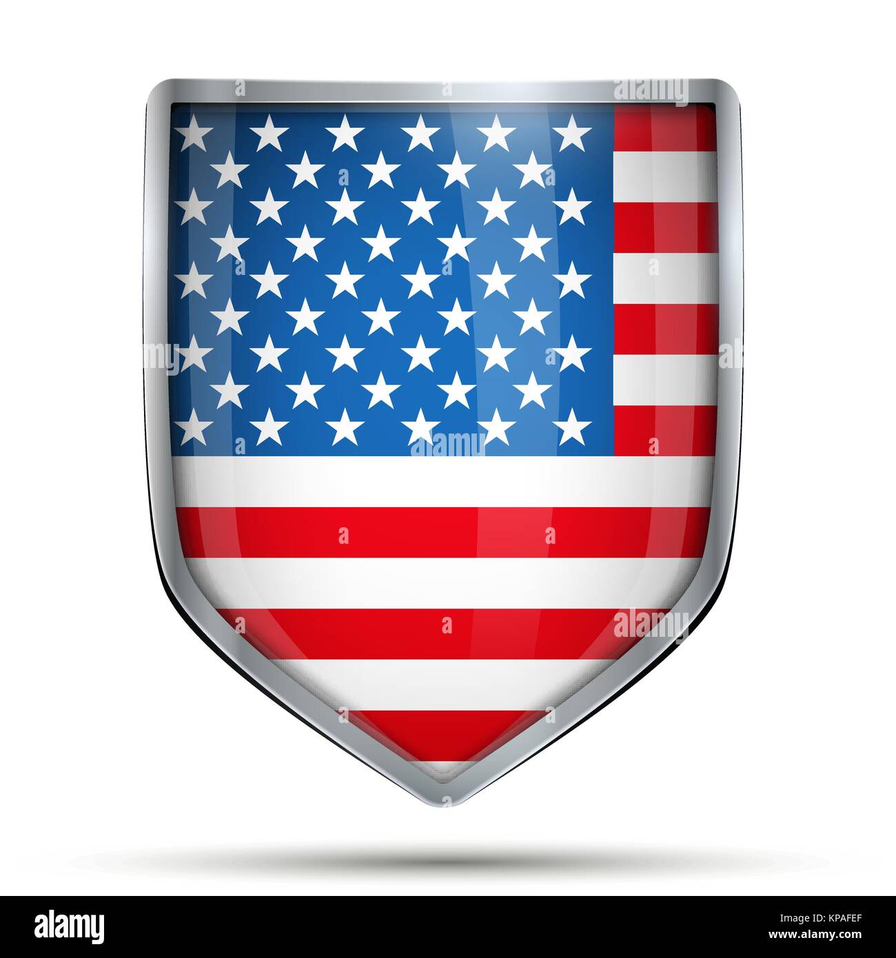 Shield with flag USA Stock Vector