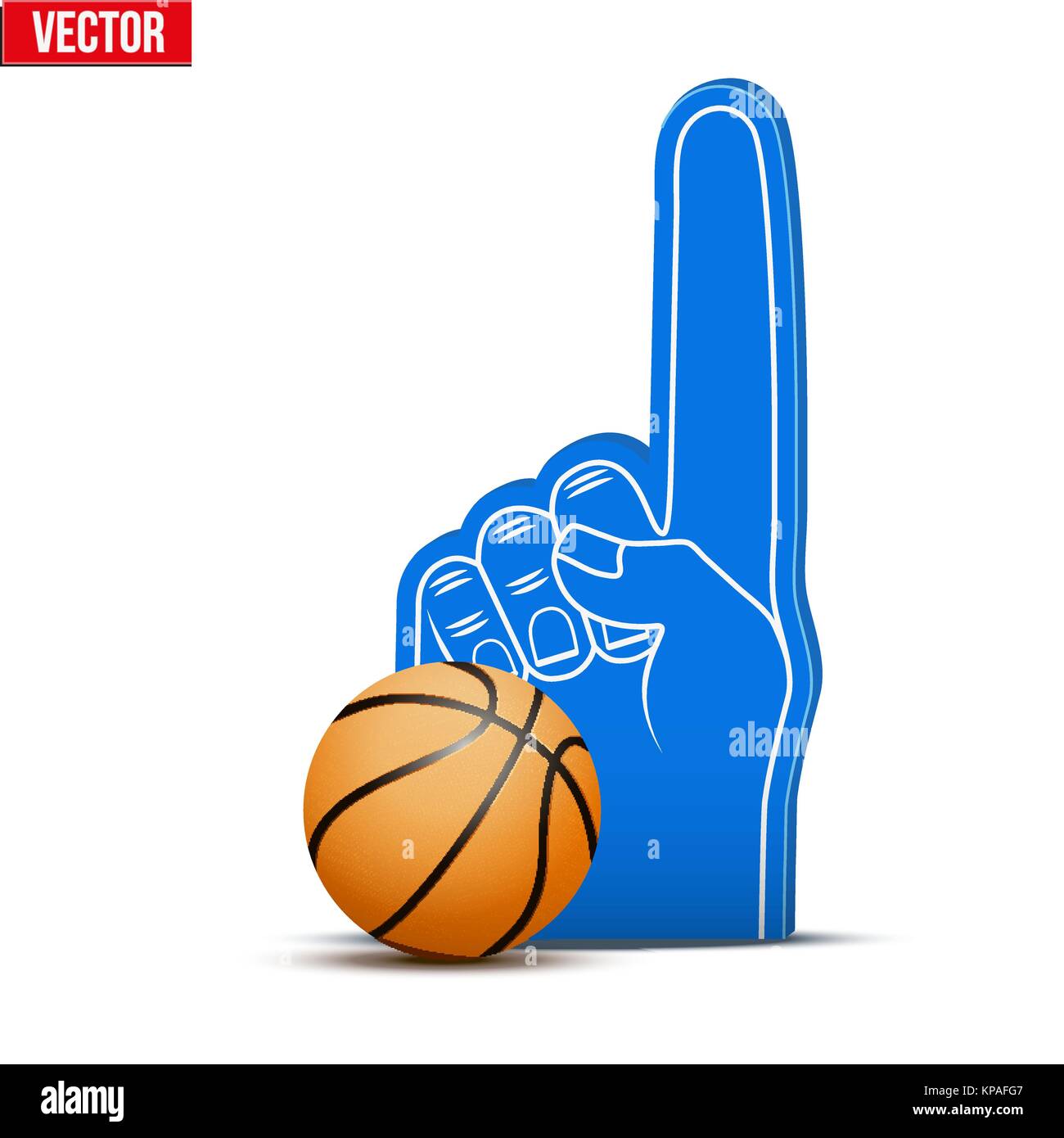 Basketball Sports Fan Foam Fingers and ball Stock Vector Image & Art