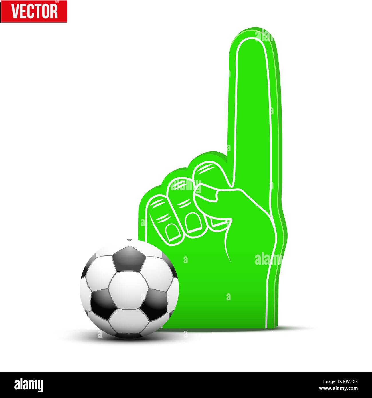 Football Sports Fan Foam Fingers and ball Stock Vector Image & Art Alamy