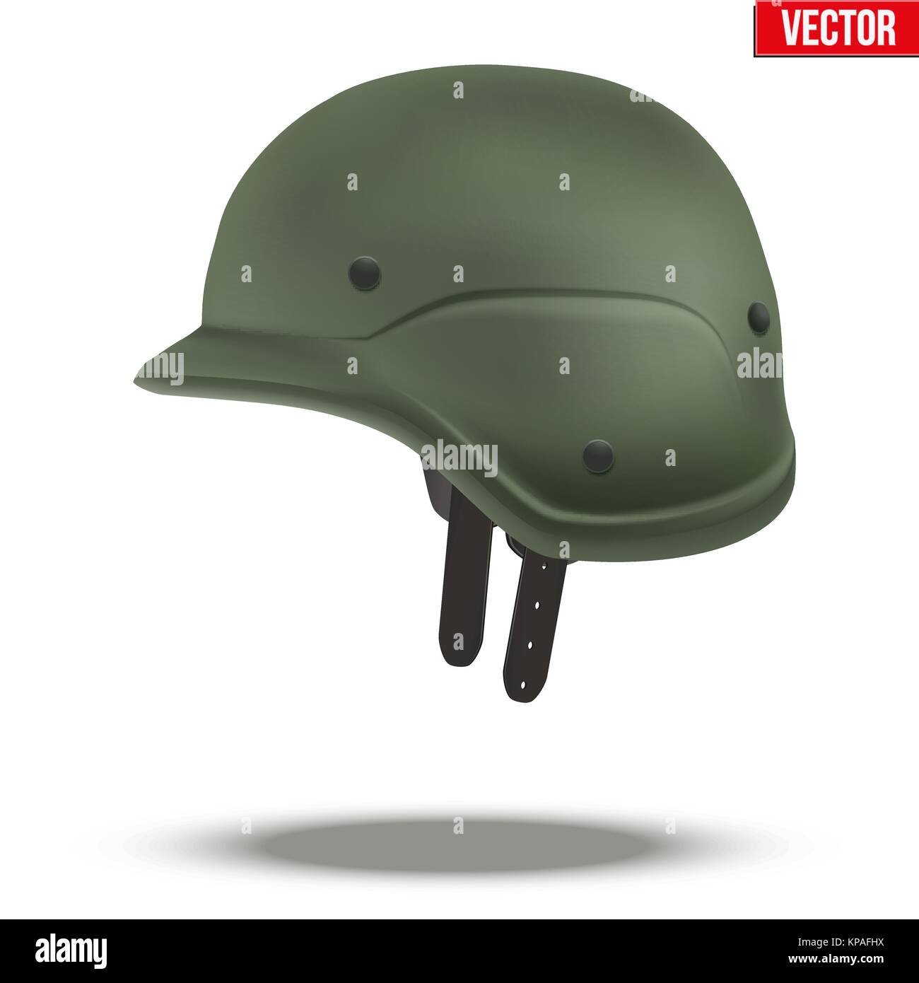 Military tactical helmet green color  Stock Vector