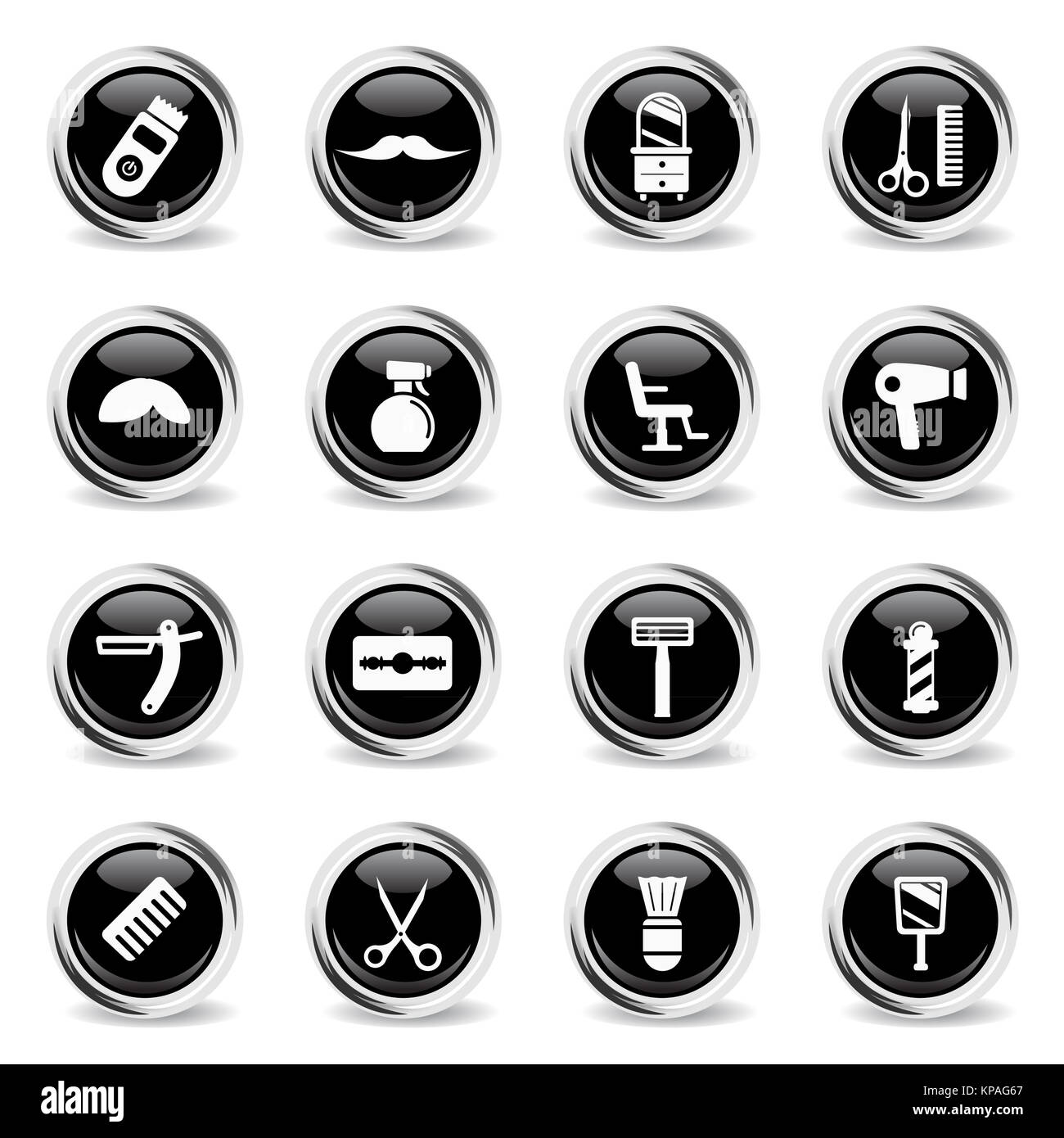 Barbershop icons set Stock Photo - Alamy