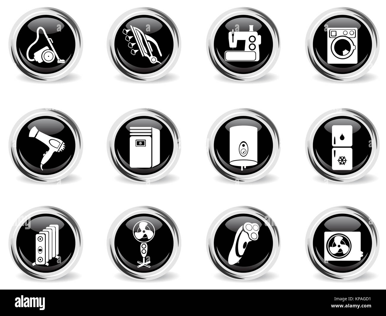 Home Appliances Icon Set Stock Photo - Alamy
