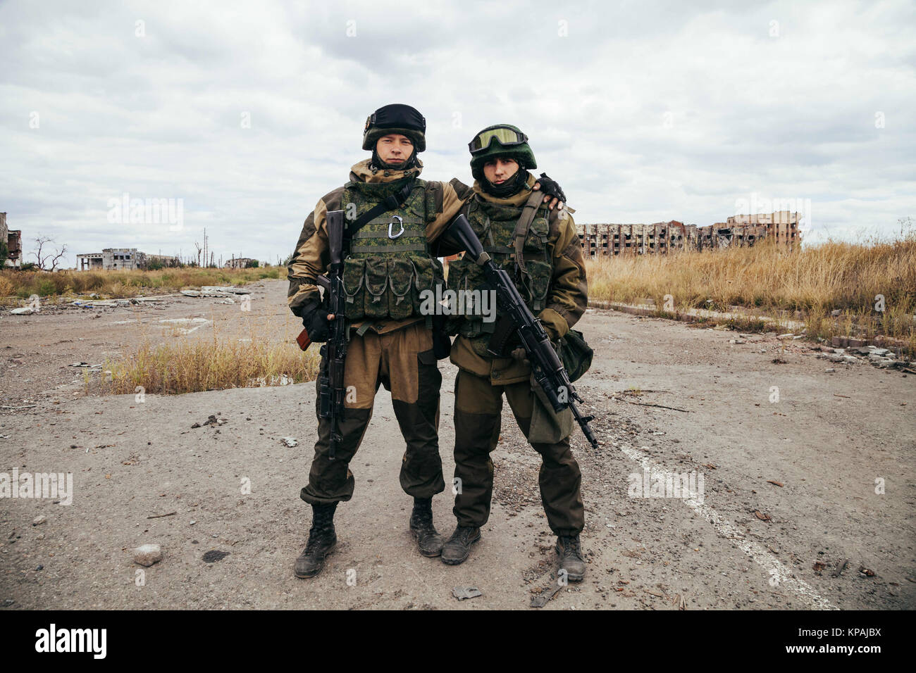 Donetsk, Donbass, Ukraine. 18th Sep, 2016. Soldiers from Sparta Battalion.Sparta battalion is an armed group formed by rebel separatist fighting in Donetsk area against Ukrainian central government since 2014. Credit: Joao Bolan/SOPA/ZUMA Wire/Alamy Live News Stock Photo