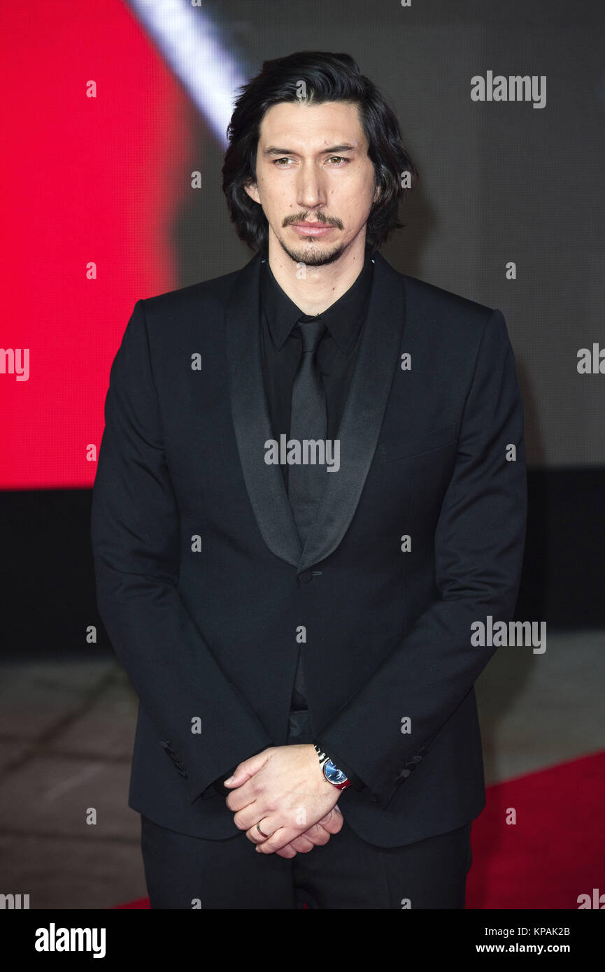 Adam Driver attends the 'Star Wars: The Last Jedi' European premiere at Royal Albert Hall on December 12, 2017 in London, Great Britain. | usage worldwide Stock Photo