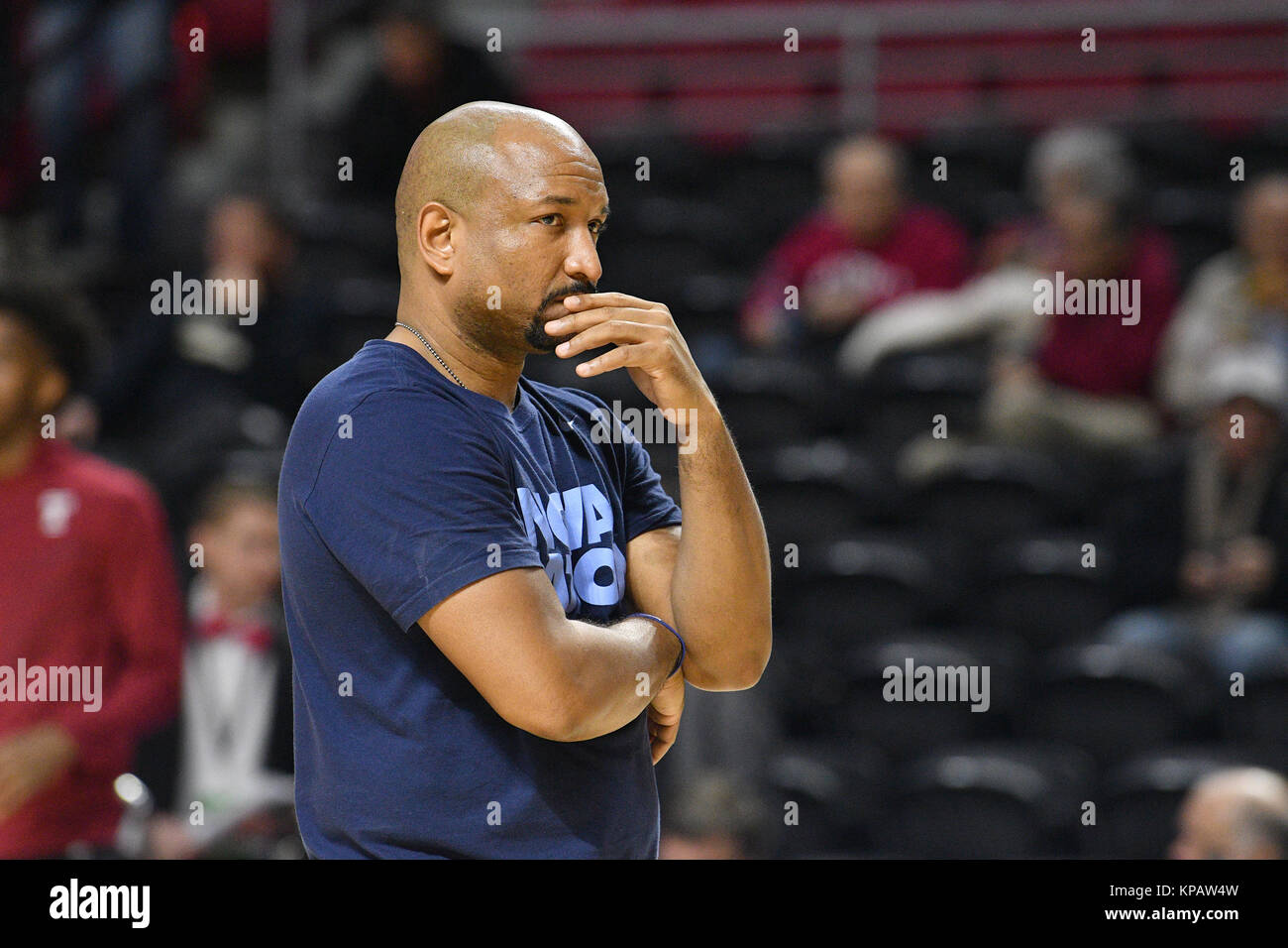 Philadelphia, Pennsylvania, USA. 13th Dec, 2017. Villanova Wildcats assistant basketball coach ASHLEY HOWARD shown prior to the Big 5 basketball game being played at the Liacouras Center in Philadelphia. The Wildcats beat Temple 87-67. Credit: Ken Inness/ZUMA Wire/Alamy Live News Stock Photo