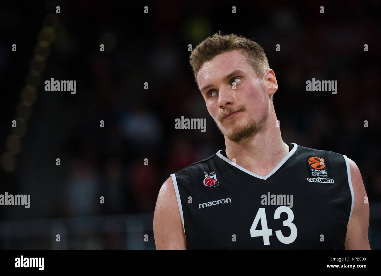 Bamberg, Germany. 14th Dec, 2017. Bamberg's Leon Radosevic pictured during  the Euroleague basketball game between Brose Bamberg and Olympiacos B.C. at  the Brose Arena in Bamberg, Germany, 14 December 2017. Credit: Nicolas