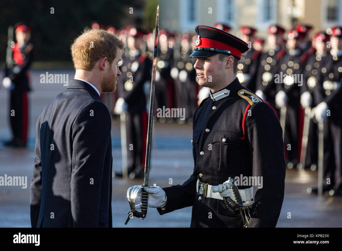Sandhurst UK 14th Dec 2017 Prince Harry Presents The Sword Of 