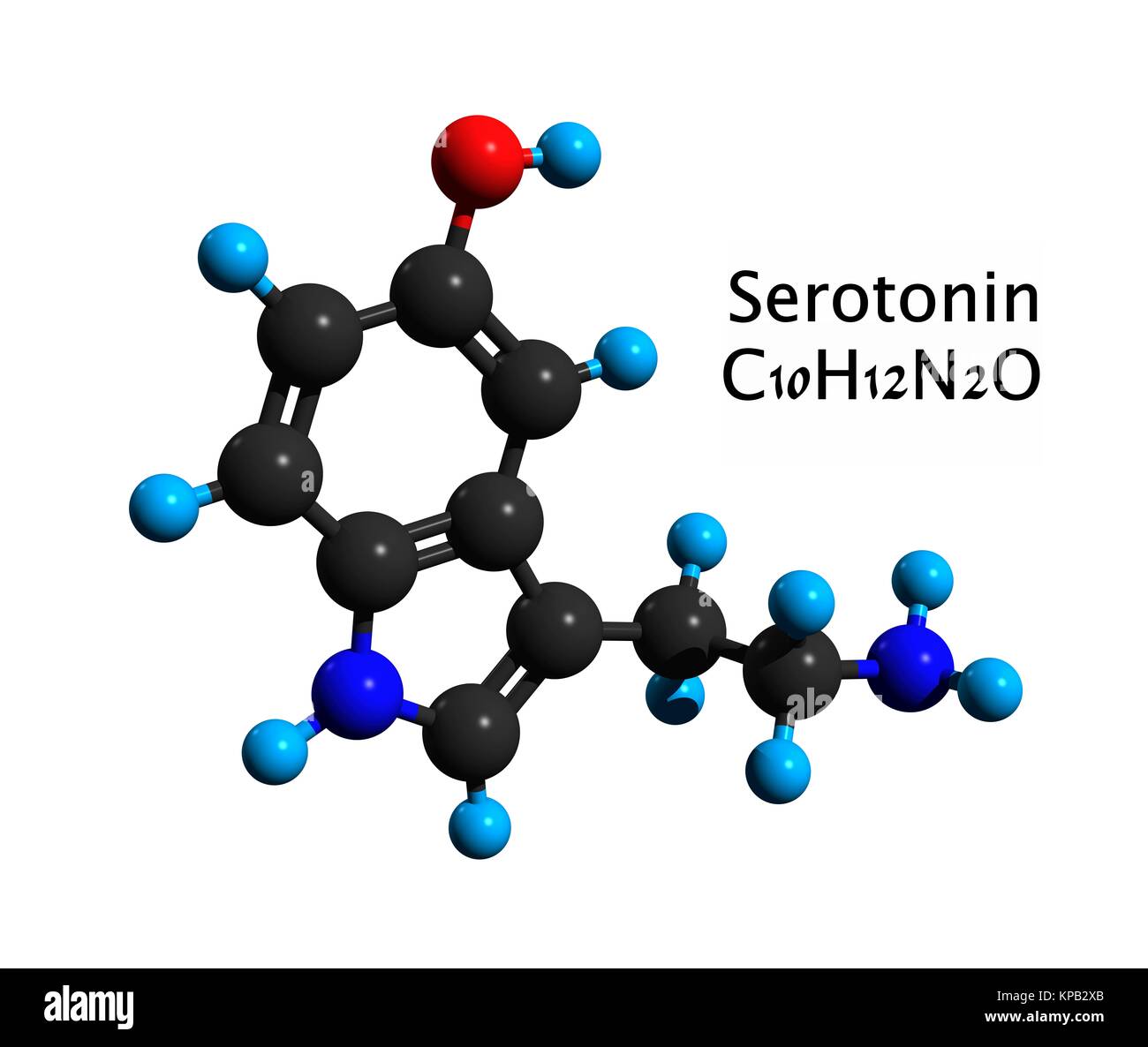 Serotonin Molecule 3d