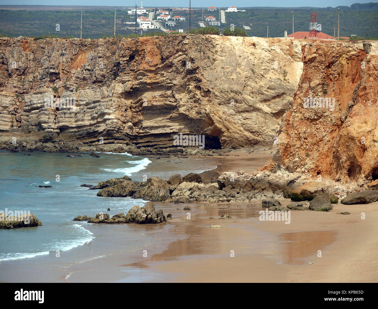 Monumental cliff coast near Cape St  Vincent, Portugal Stock Photo